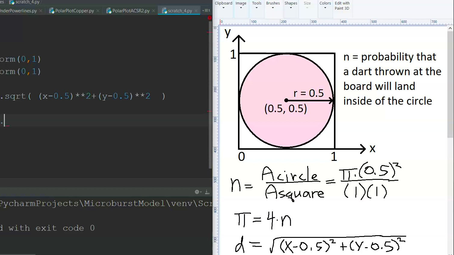 python lesson 7 estimating pi