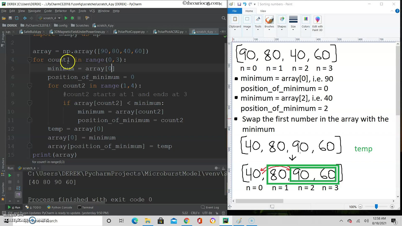 python lesson 8 sort numbers